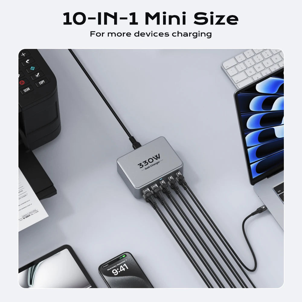 10-Port GaN Charging Station – Power All Your Tech at Once