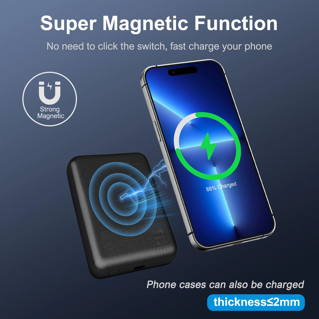Magnetic Power Bank – All-Day Power, No Cables Needed