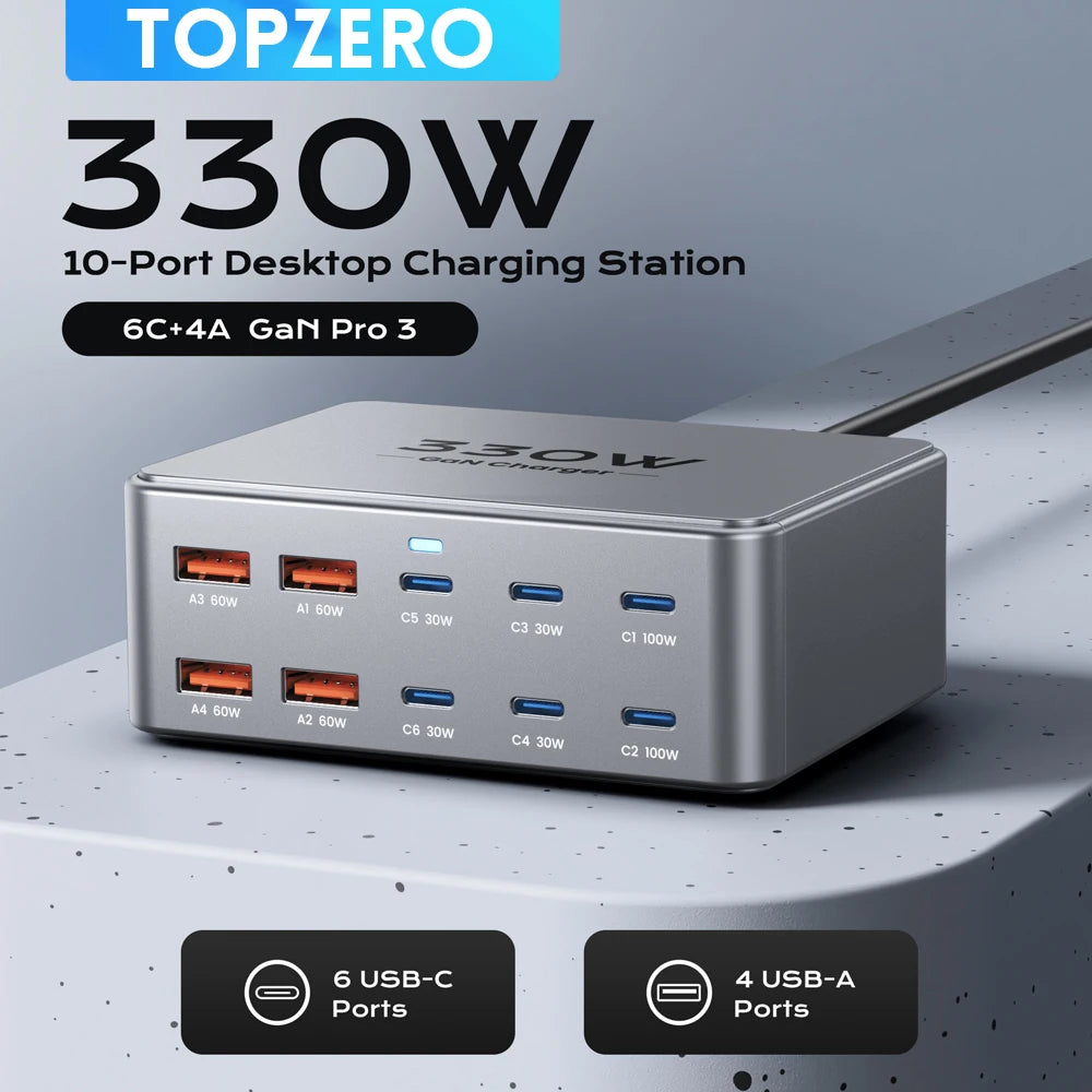 10-Port GaN Charging Station – Power All Your Tech at Once